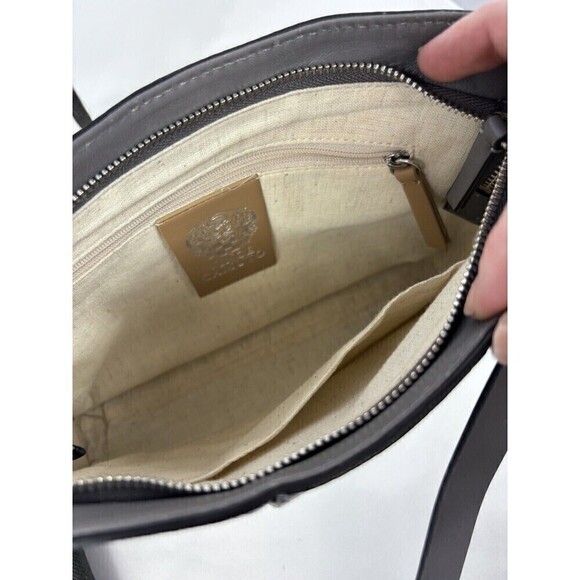 Vince Camuto Josy Woven Leather Crossbody Bag Grey Blue Multi Tassel Reptile - Picture 6 of 16